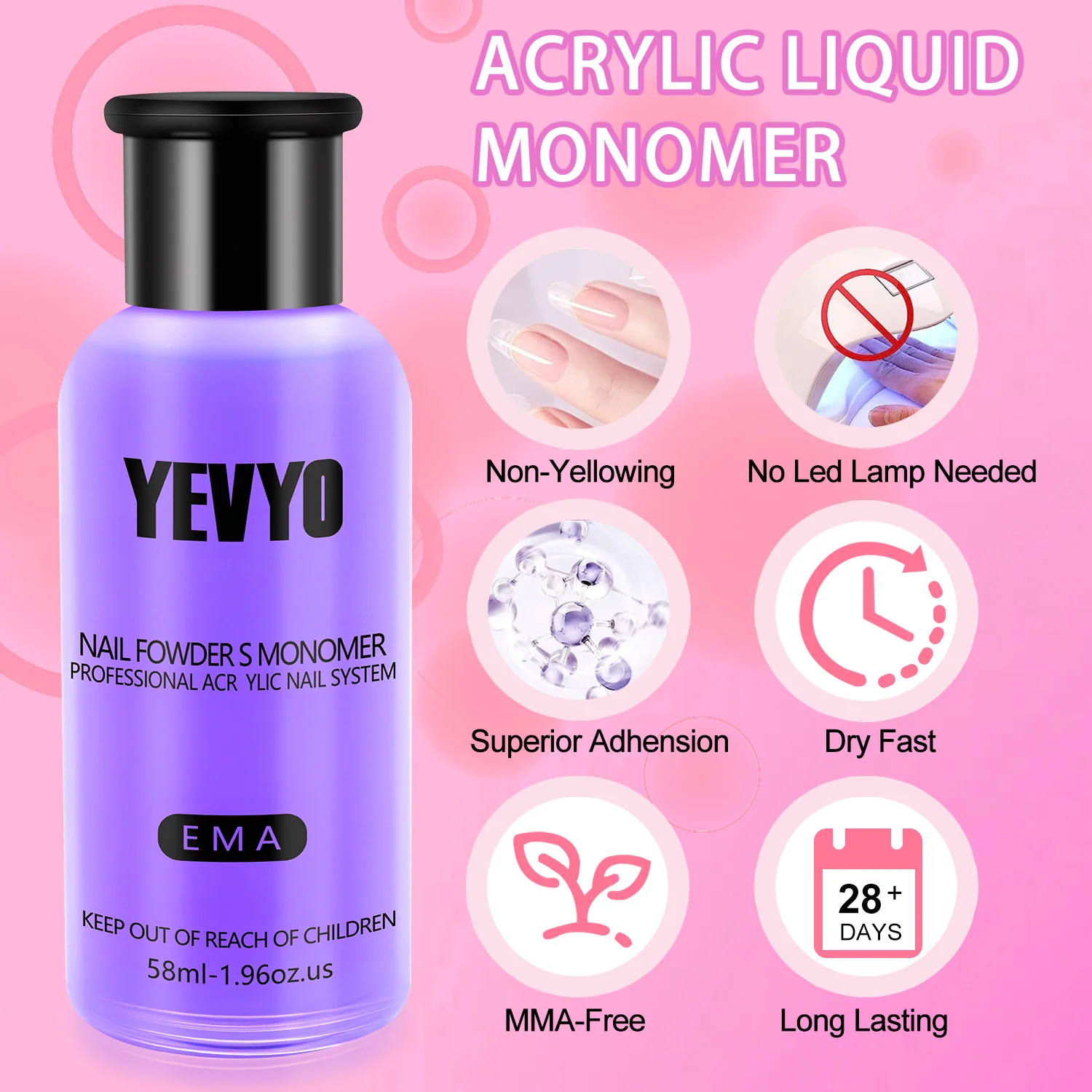 Acryl-Nagelset mit Nagelbohrer und UV-Licht, professionelles Nagelset, Acryl-Set mit allem für Anfänger