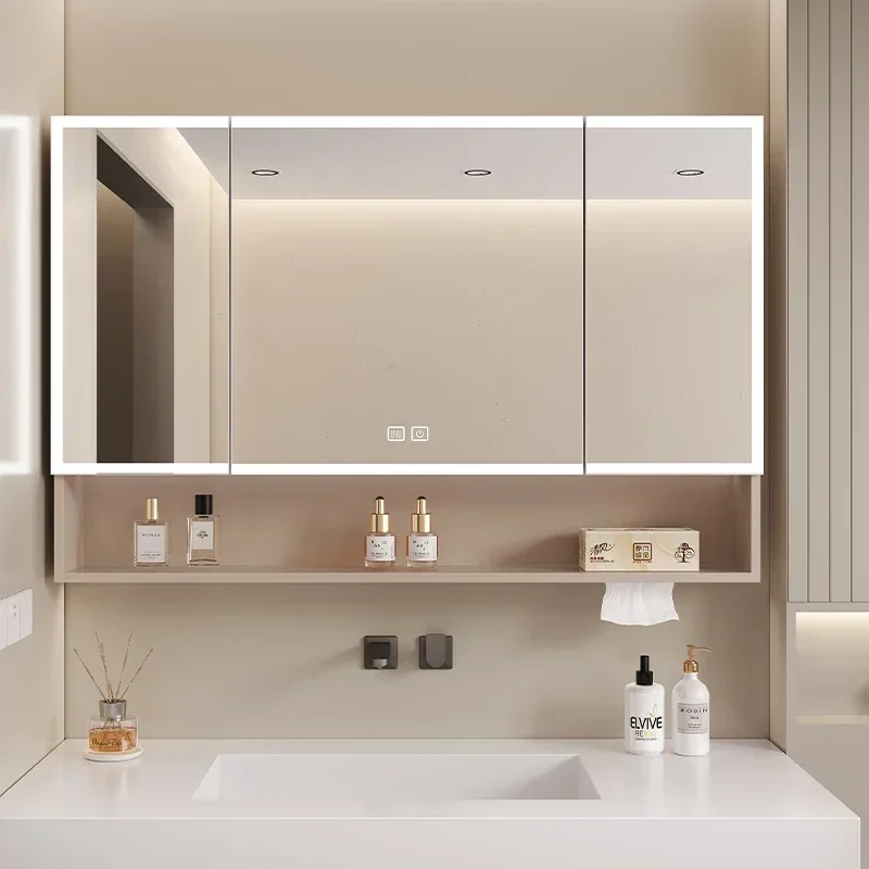 Gabinete De espejo De baño inteligente De moda, gabinete De almacenamiento De belleza montado en la pared, estante, Muebles De baño, Muebles De Baño FYBC