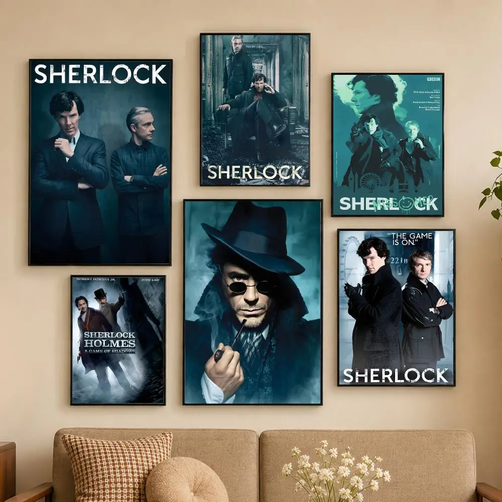 Film S-Sherlock Holmes Poster Self-adhesive Waterproof Paper Stickers For Wall Decoration In Bedrooms And Bar Rooms