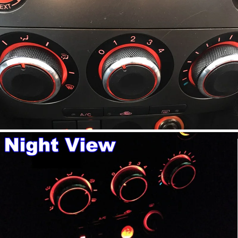 3pcs For Mazda3 Mazda 3 M3 2003-2008 Switch Knob Knobs Heat Heater Control Buttons Dials A/C Air Con Cover 2006 2005 2007 2004