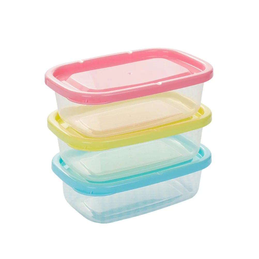

4 Pcs Crisper Sealed Food Containers with Lid Lids Small Plastic Storage Rectangular