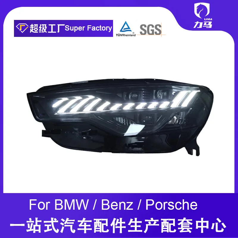 

Suitable for 12-15 Audi A6L modified headlight assembly upgrade a7 full LED streamer steering with a touch of blue headlights