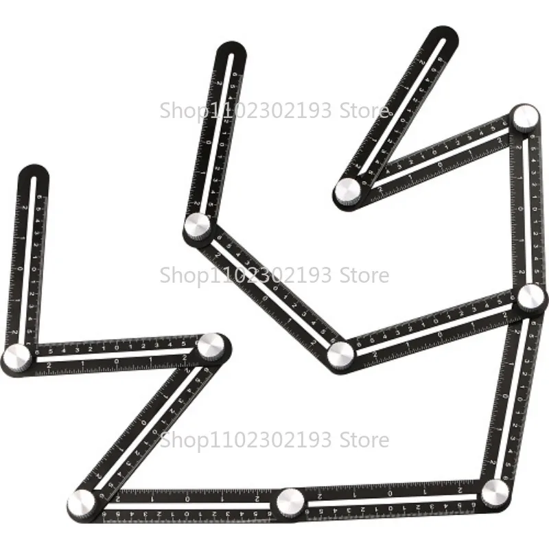 Imagem -05 - Multi Angle Measuring Ruler Hole Locator Pavimento Tile Glass Carpintaria Puncher Protractors Protractors 12 Lados Ajustável