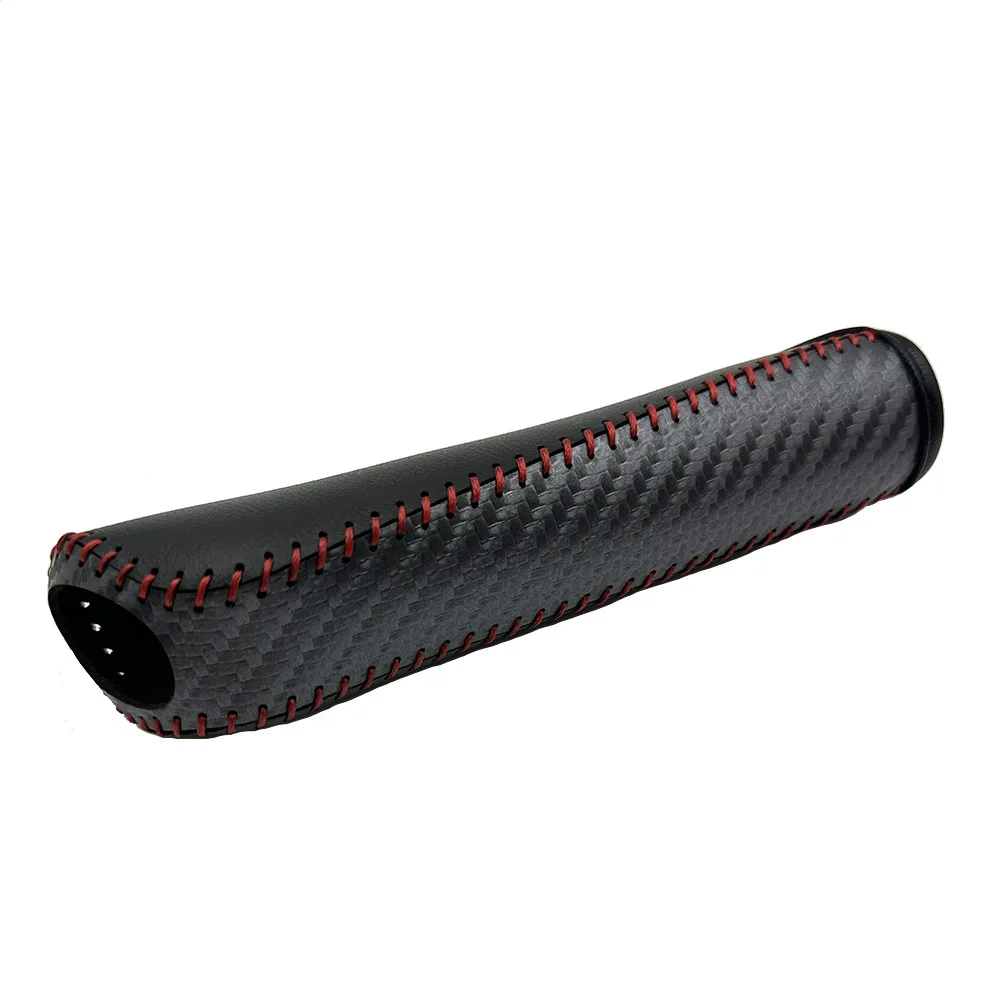 14*2cm Leather Handbrake Cover Anti-slip Grip Anti-slip Handbrake Enhanced Vehicle Interior Exquisite Neat Stitching