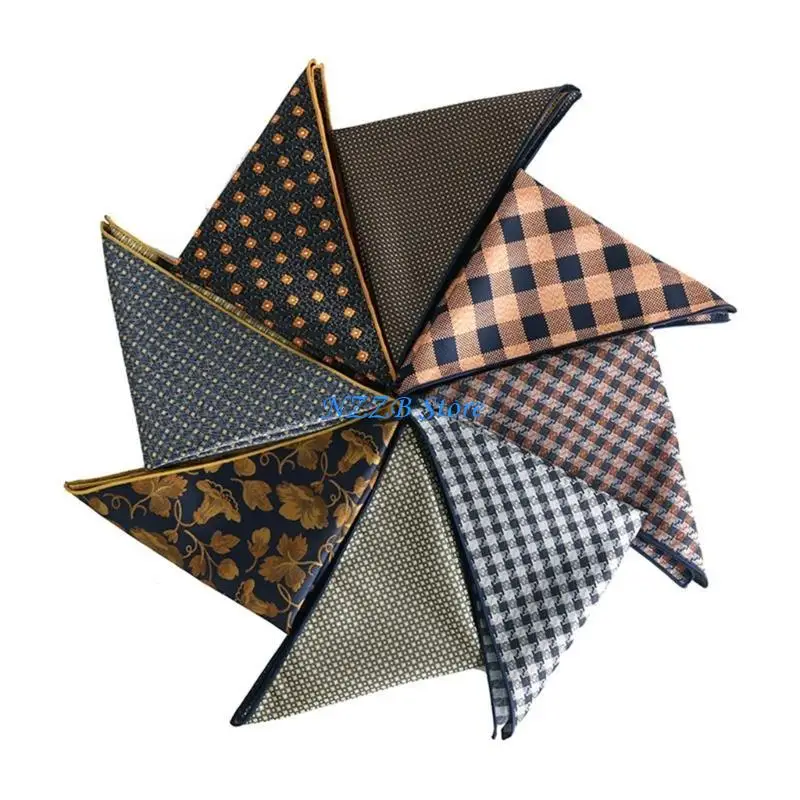 T21F منديل جيب مربع الترتان للجيب للعرسان والنساء مناديل الزفاف #4