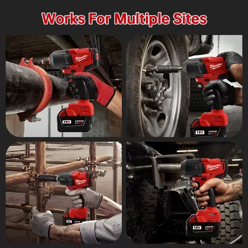 Milwaukee 18V 1300NM clé électrique sans fil grand couple clé à chocs sans brosse voiture camion réparation outils électriques