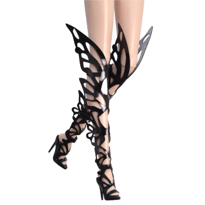 Trendy 1/6 BJD Supermodel Doll Shoes Fashion Royalty Boots High Heels Openwork Doll Shoes For 30cm FR2 FR6.0 NU Doll Accessories