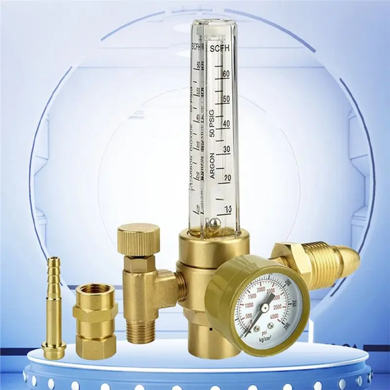 ABKO-All Brass Argon/CO2 Mig Tig Flow Meter Gas Regulator Gauge Welding Weld 0-60CFH CGA580 Inlet Product Features