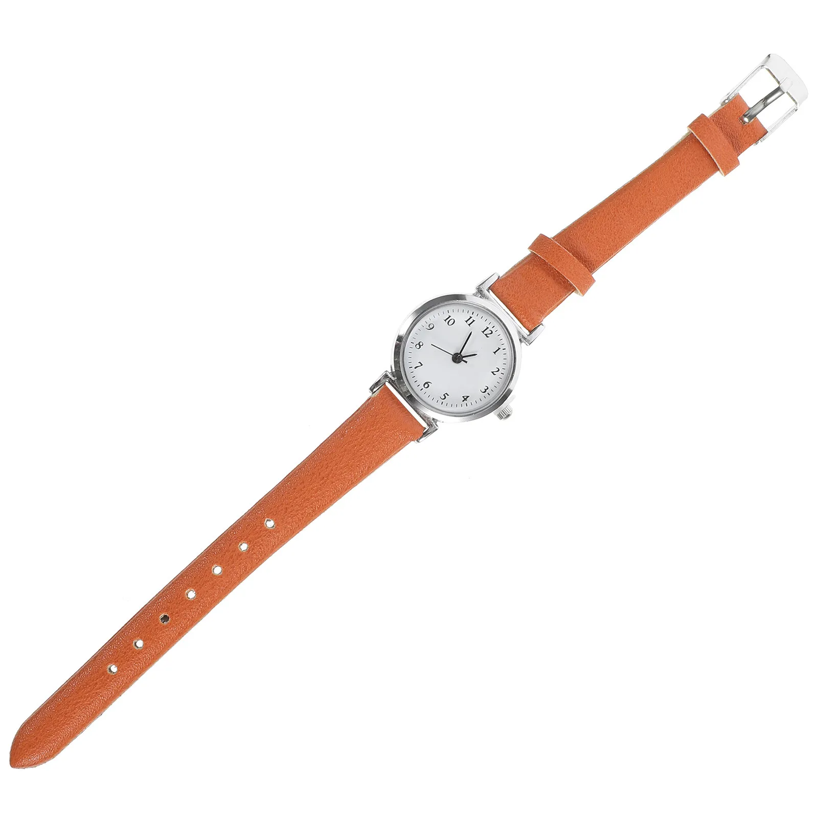 

Винтажные женские кварцевые часы с элегантными римскими цифрами, коричневым ремешком, бесшумным точным механизмом, модные наручные часы, подарок для неё