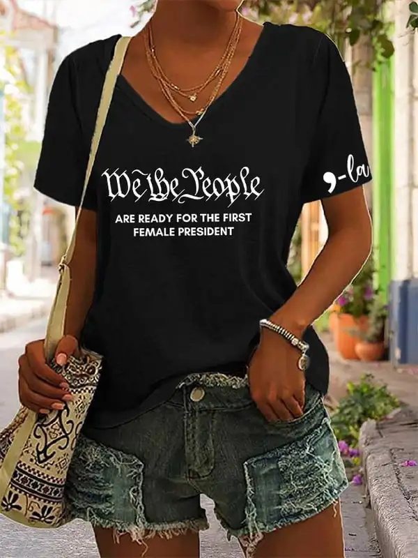 Women's Comma La Printed V-Neck T-Shirt