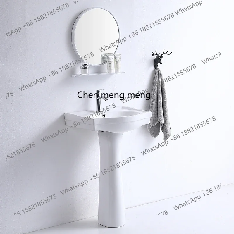 

X Small apartment column type washbasin ceramic integrated basin floor-to-ceiling bathroom balcony basin