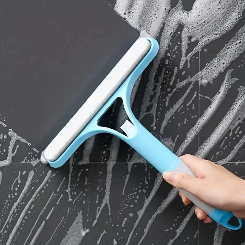 

3-in-1 Shower Squeegee Cleaner Kit - Window Glass Scrubber with Spray Bottle & Scrub Pad for Streak-Free Bathroom, Mirror, Tile