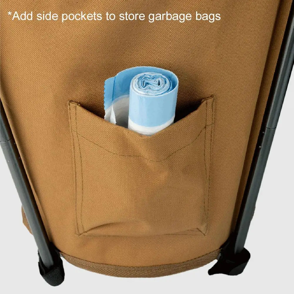 Imagem -05 - Viagem ao ar Livre Camping Trash Can Leve Dobrável Oxford Cloth Storage Round Bin Self-drive Churrasco Lixo Portátil