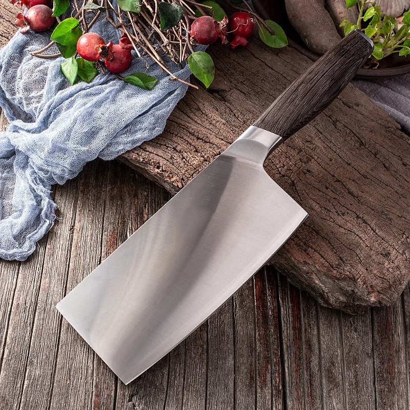 

Powder steel slicer with fused edge 70HRC, sharp hardness, ultra fast kitchen knife, household three-layer stainless steel