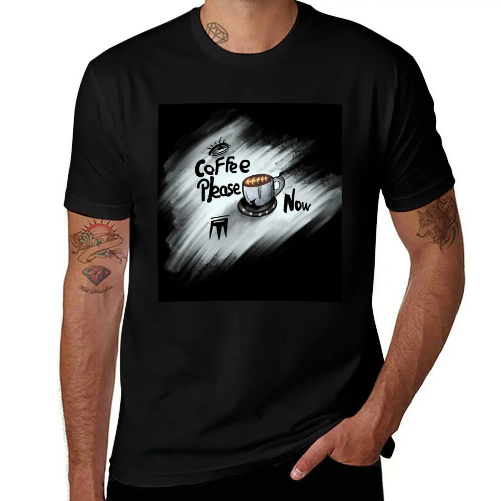

Coffee please now T-Shirt cotton tshirt 100% man t shirt heavy cotton t shirt man cotton T-Shirt