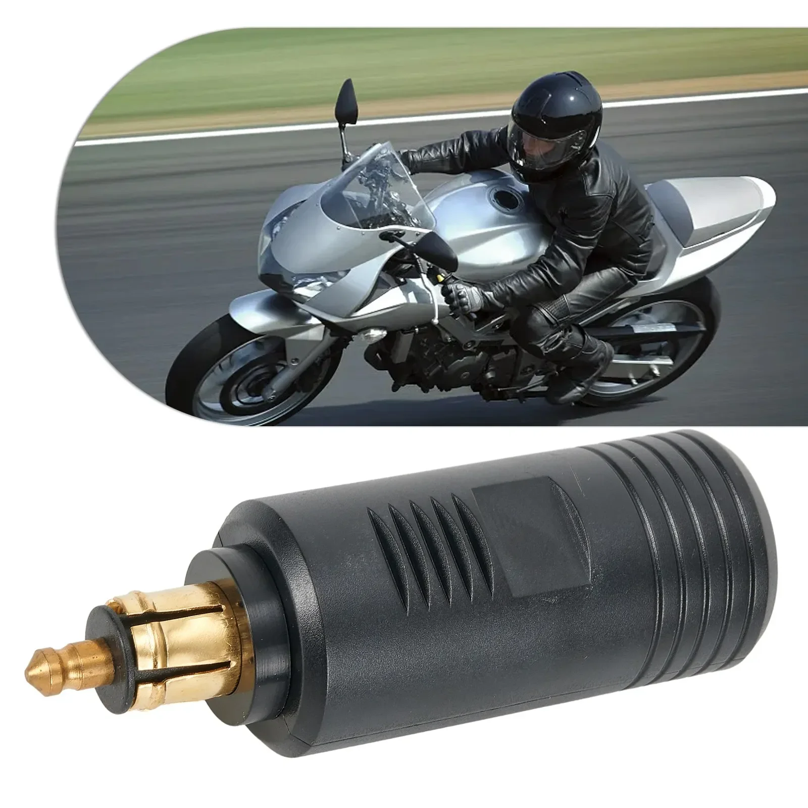 1 unidad de enchufe europeo de 12-24V para motocicleta, adaptador convertidor DIN para encendedor de cigarrillos para cargar teléfono móvil, GPS, Audio para coche, MP3