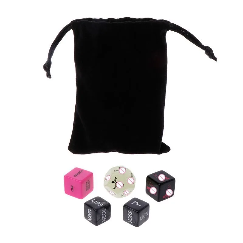 6pcs/set Funny Sex Dice and 6 Sides Erotic Craps Sex Glow Toy for Adults Sexual Posture Dice Erotic Games for Couples Playing