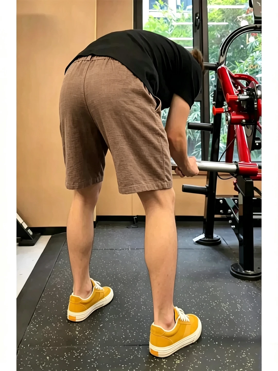 Caf Brown Retro Style Linen Shorts Men Summer Thin Cool Feeling Fitness Sports Pants Casual Sports Five-Point Pants