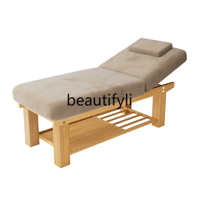 Solid wood beauty bed massage pediatric massage bed SPA tattoo embroidery traditional Chinese medicine bone setting