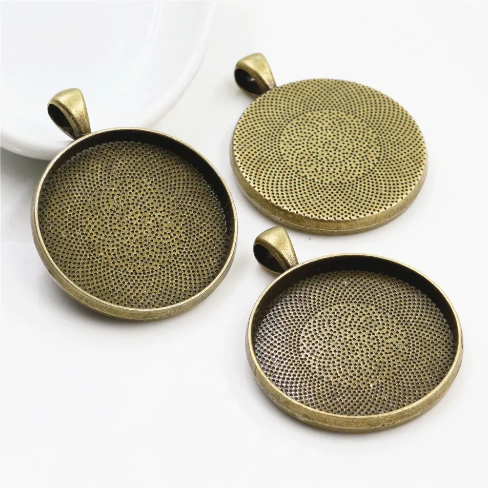 5pcs 30mm Inner Size Antique Silver Plated 3 Colors Classic Style Cabochon Base Setting Charms Pendant
