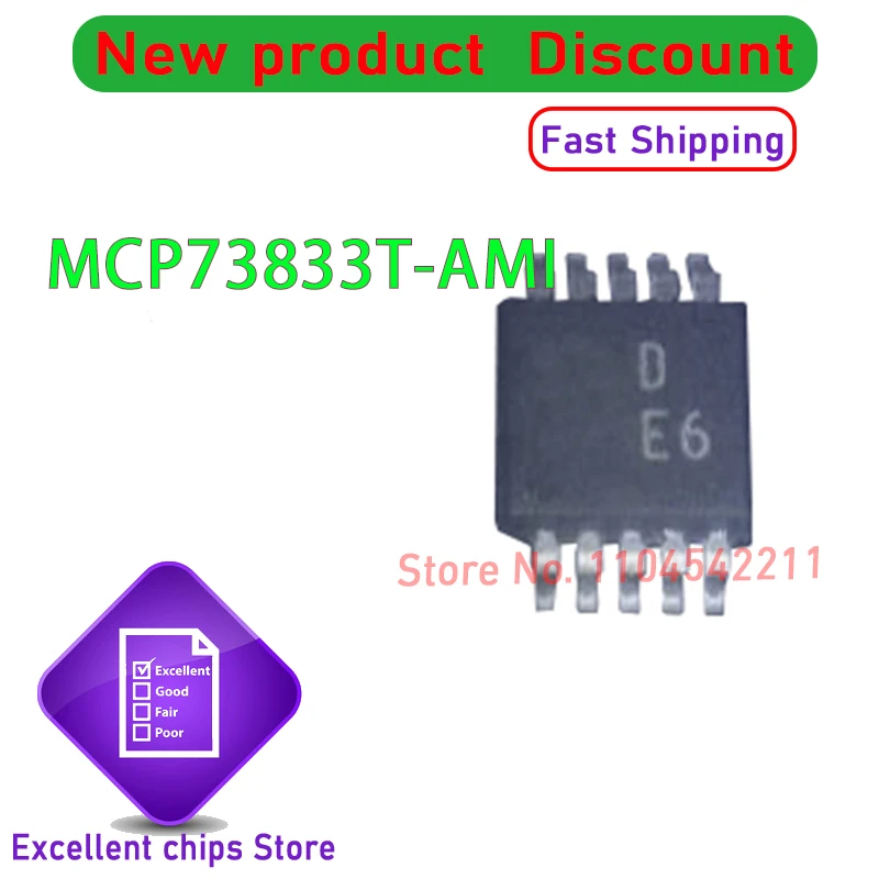

2 шт. ~ 100 шт./лот MCP73833-AMI/UN MCP73833T-AMI/UN 833AMI MSOP10 новый оригинал