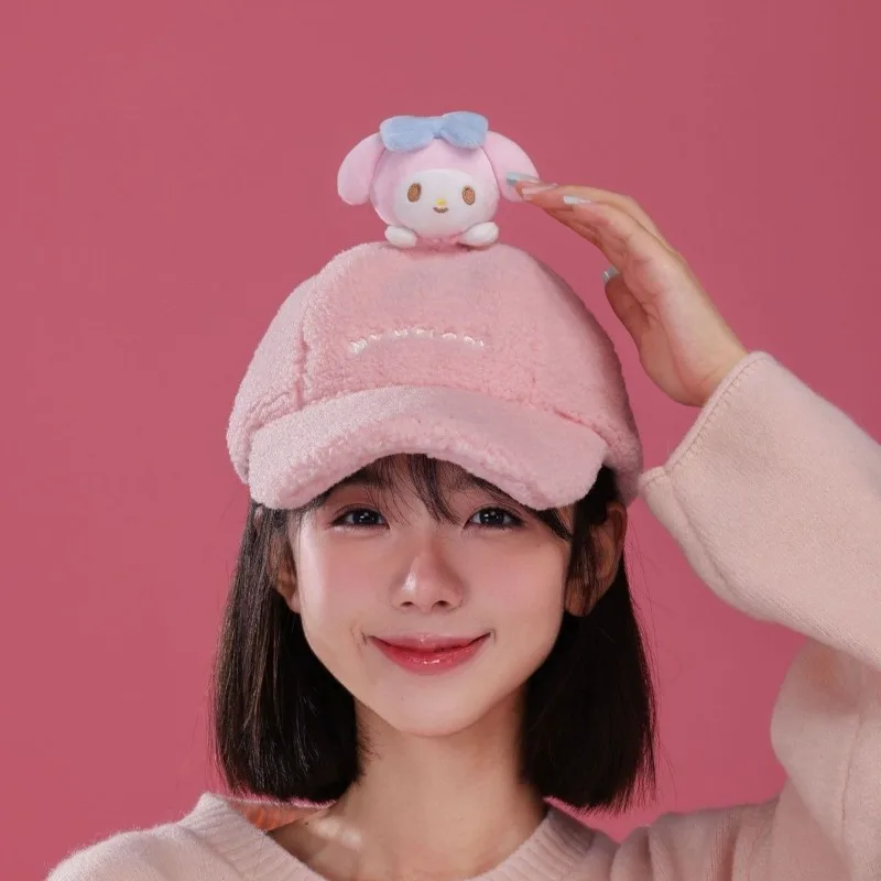 Sanrio My Melody Pochacco Pompompurin chapéus periféricos de filmes e televisão kawaii para meninos e meninas bonés de beisebol quentes de inverno