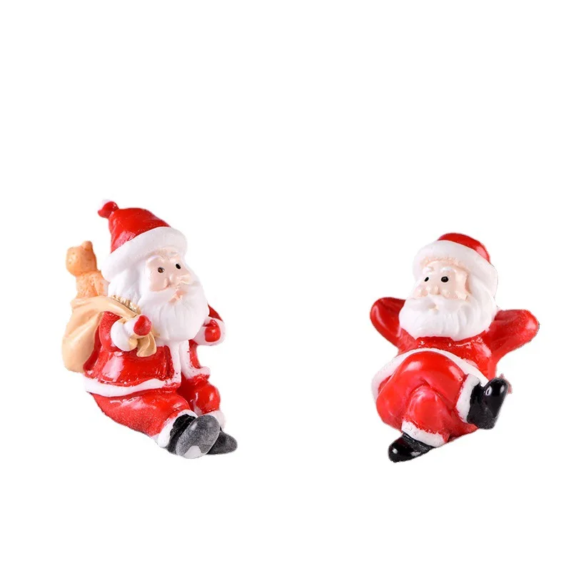 New Christmas Gift Figurines Miniature Santa Claus Snowman Micro Landscape Ornaments For Home Decorations Kawaii Desk Decor Room