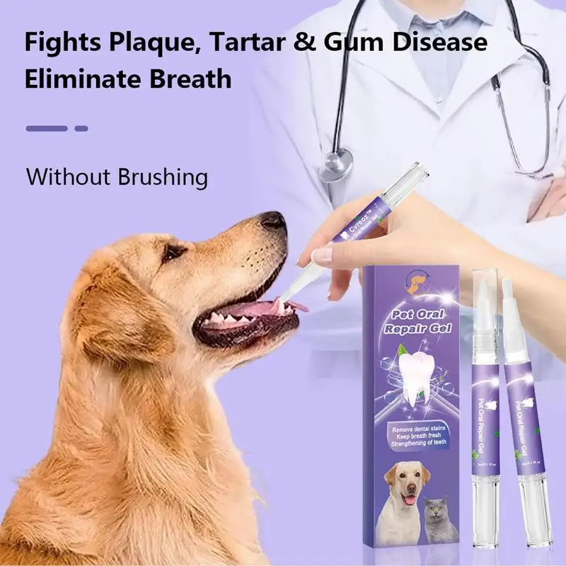 Clean Teeth Gel For Dogs Tooth Repair Stain Remover Oral Cleansing Gel Natural Pet Teeth Cleaning Stain Remover Tooth Repair