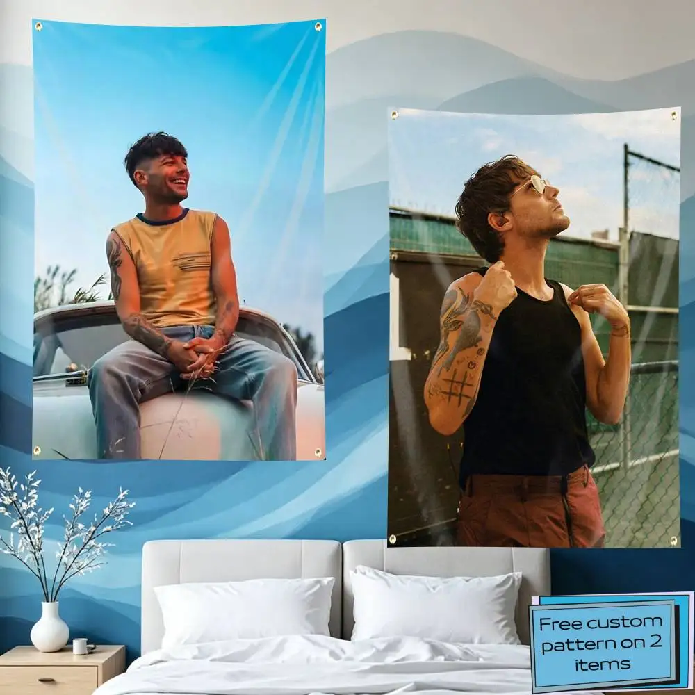 How Did I Get Here Louis T-Tomlinson Flag Tapestry Banner for Bedroom Living Room Outdoor Camping Custom Supported