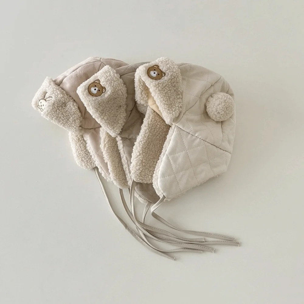 

Cute Lamb Fleece Cap Ear Protection Lined Toddler Earmuffs Beanie Windproof Winter Warm Bomber Hat