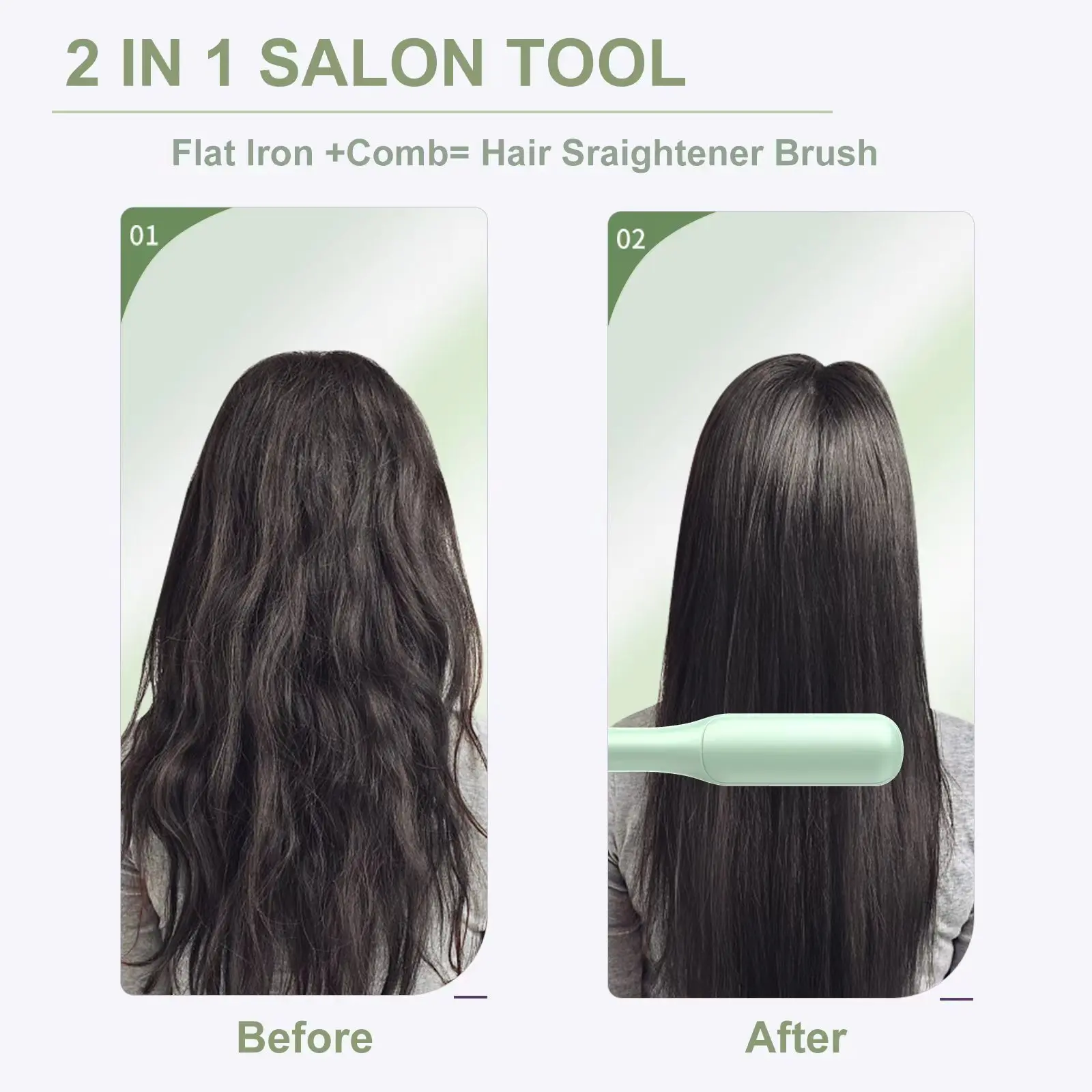 Hiena pente de cabelo reto ptc aquecimento estilo de cabelo ferro para mulheres 15mm alisador de cabelo elétrico escova para modelador de cabelo feminino 1pc