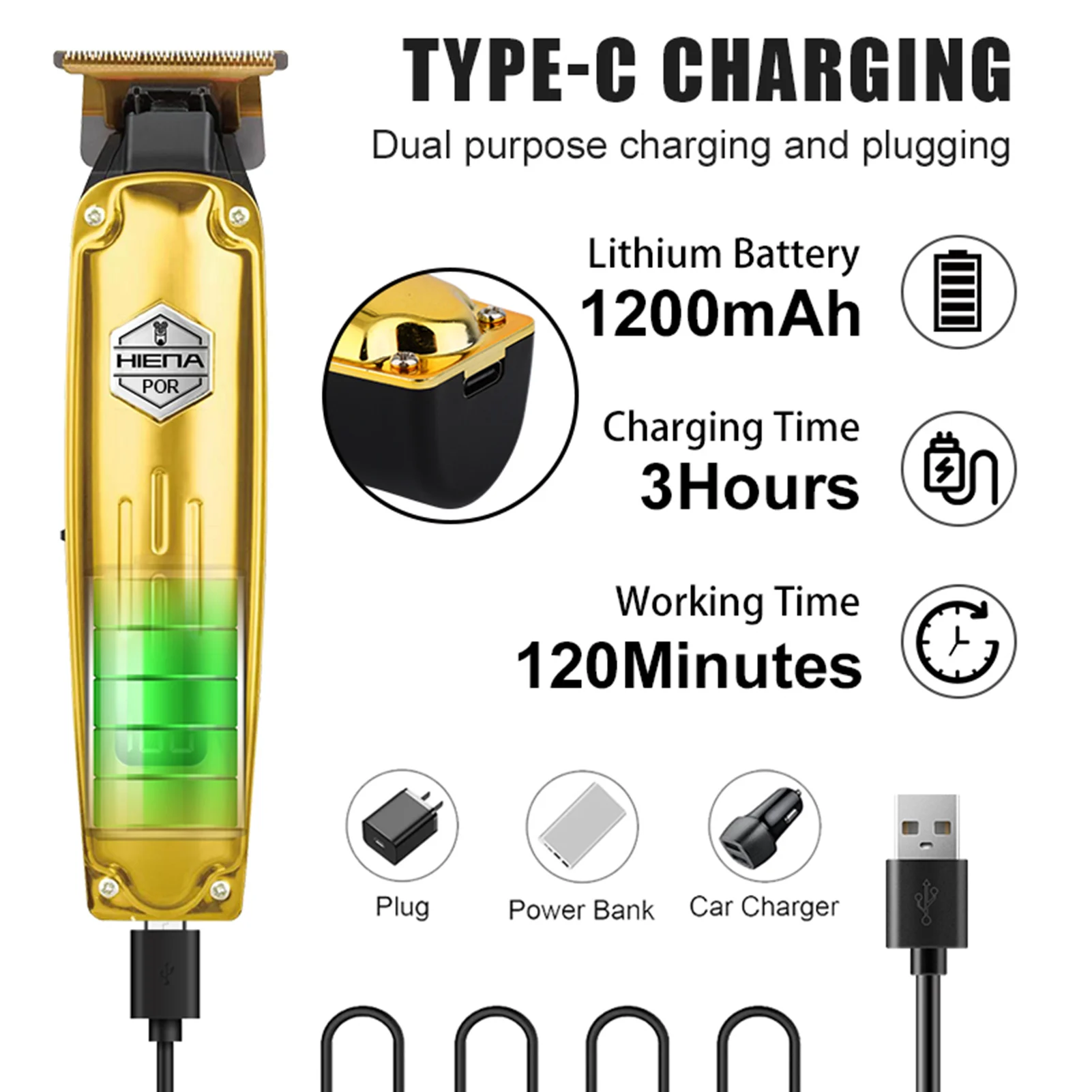 Zestaw maszynka do włosów dla mężczyzn z wyświetlaczem LED zestaw golarka do brody profesjonalny Salon fryzjerski trymer fryzjerski z 4 limitowanymi grzebieniami