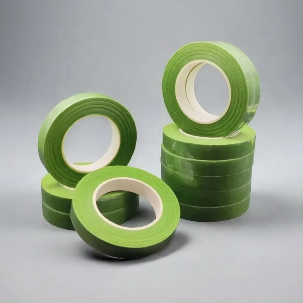 Floral Tape Green Self Sealing Stem Wrap For Silk Flower Arrangement Wedding Bouquet Decor DIY Crafting Materials