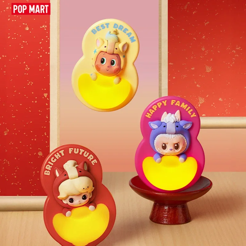 

POP MART Have A Good Run Series, наклейка на холодильник, загадочная коробка, натуральная слепая коробка, игрушки-загадай, сумка, орнамент, фигурки, домашний декор