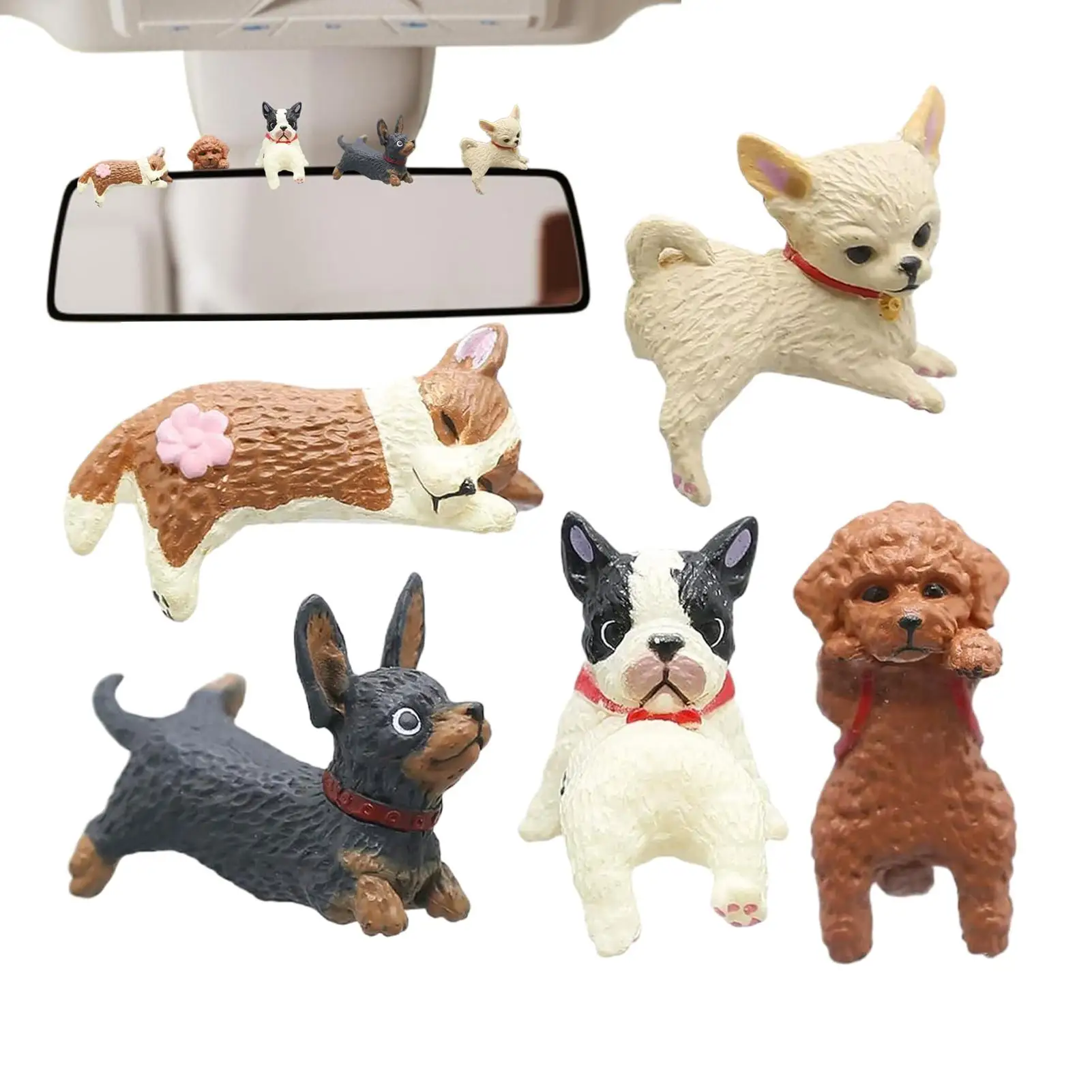 5PCS 5PCS cute fun mini dog figurines, edge dog figurines, car dashboard center console edge accessories, computer edge desktop decor - Aliexpress Deal