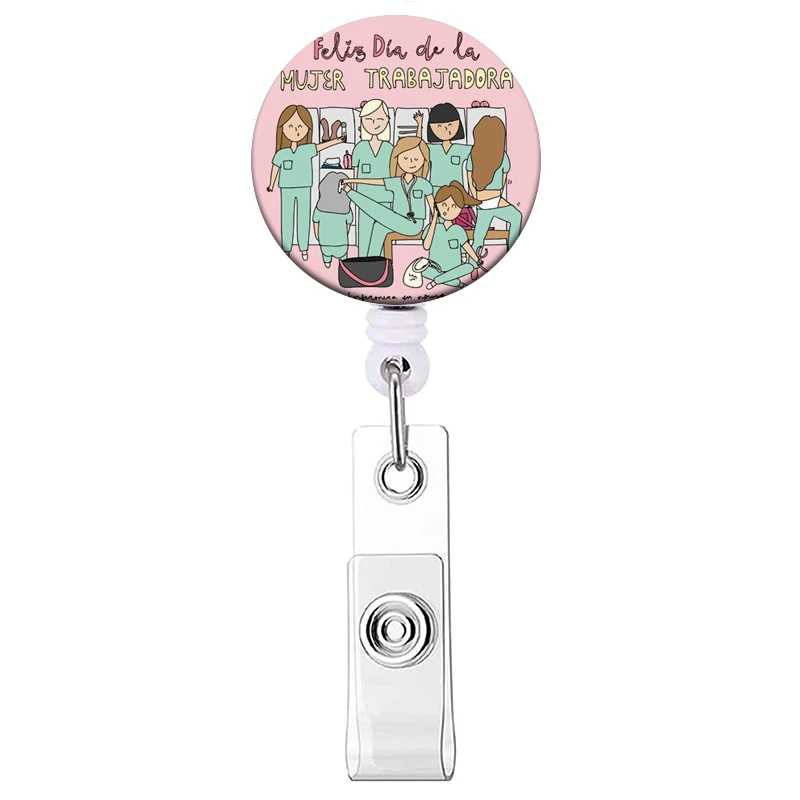 1PC Krankenhaus Krankenschwester Versenkbare Abzeichen Clip Arzt ID Karte Halter Reel für Namensschild Abzeichen Halter Bürobedarf Schnalle – Detail 15