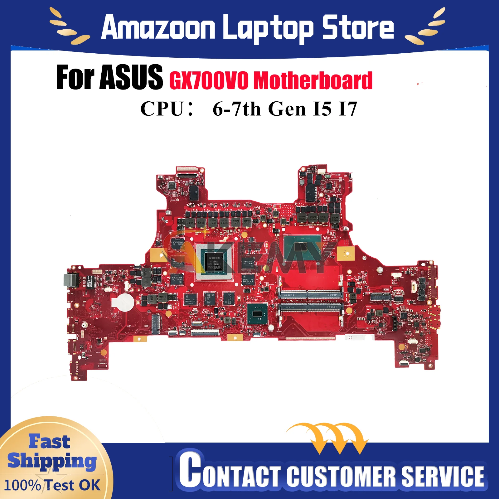 

GX700VO Laptop Motherboard For ASUS ROG GX700V GX700VO Notebook Mainboard With I5 I7 CPU 100% tests OK fast shipping