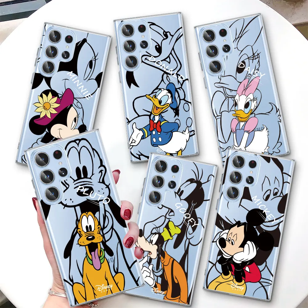 Soft Case for Samsung Galaxy S23 S20 S21 FE S22 S24 Ultra S8 S10 Lite S9 Plus Transparent Cover Disney Mickey Wonderful House