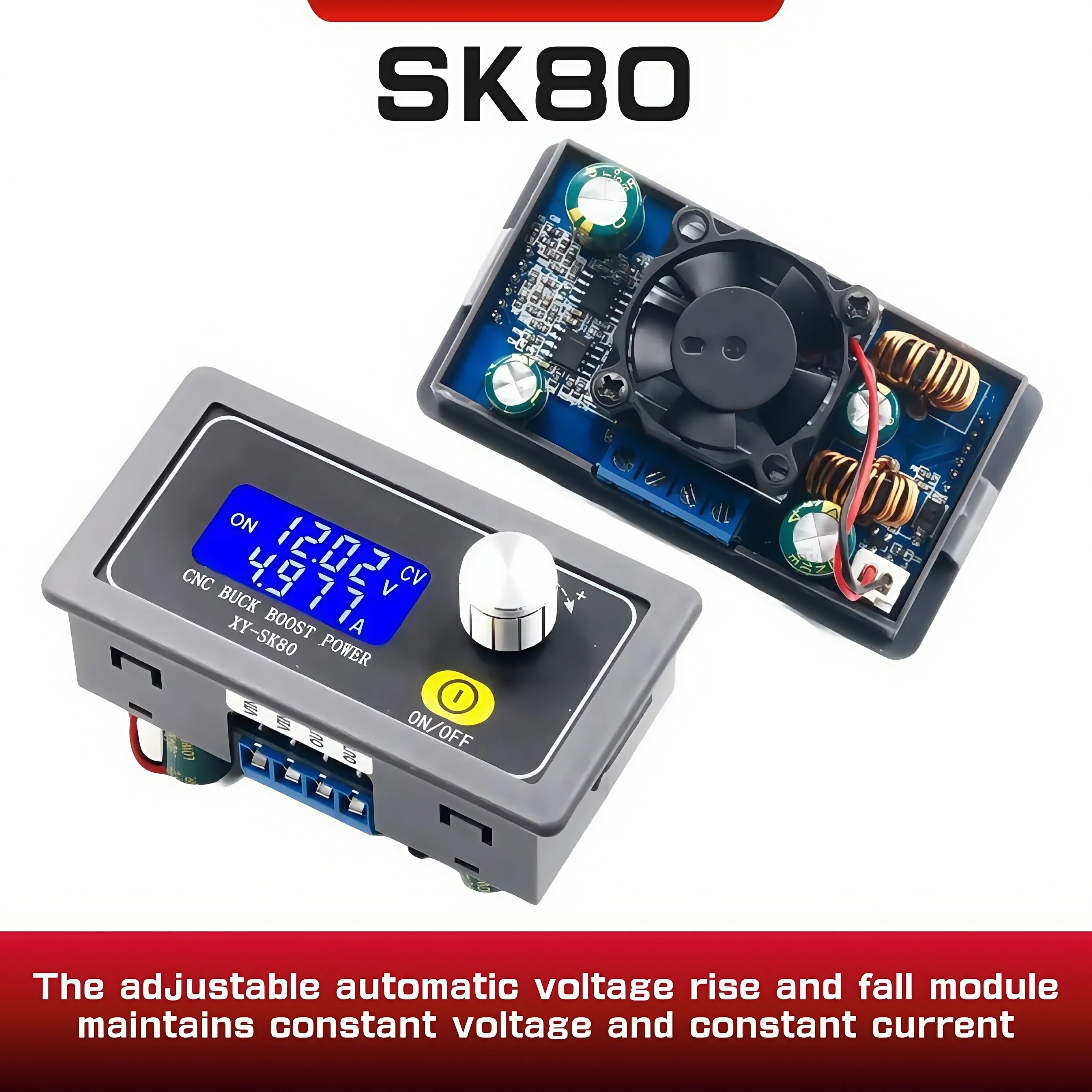 SK80 DC DC Buck Boost Converter CC CV 0.6-36V 5A Power Module Adjustable Regulated laboratory power supply variable 5V 12V 24V