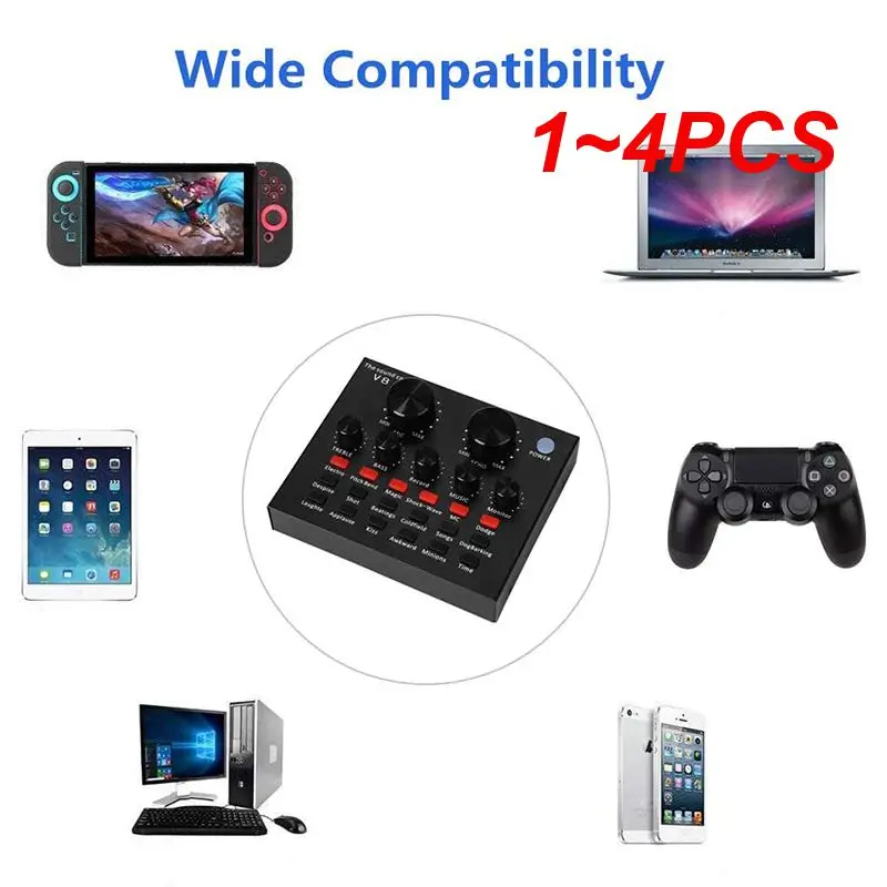 1 ~ 4 Stuks Usb Geluidskaart Externe Headset Microfoon Webcast Karaoke Audio Ktv Opnemen Live Broadcast Computer