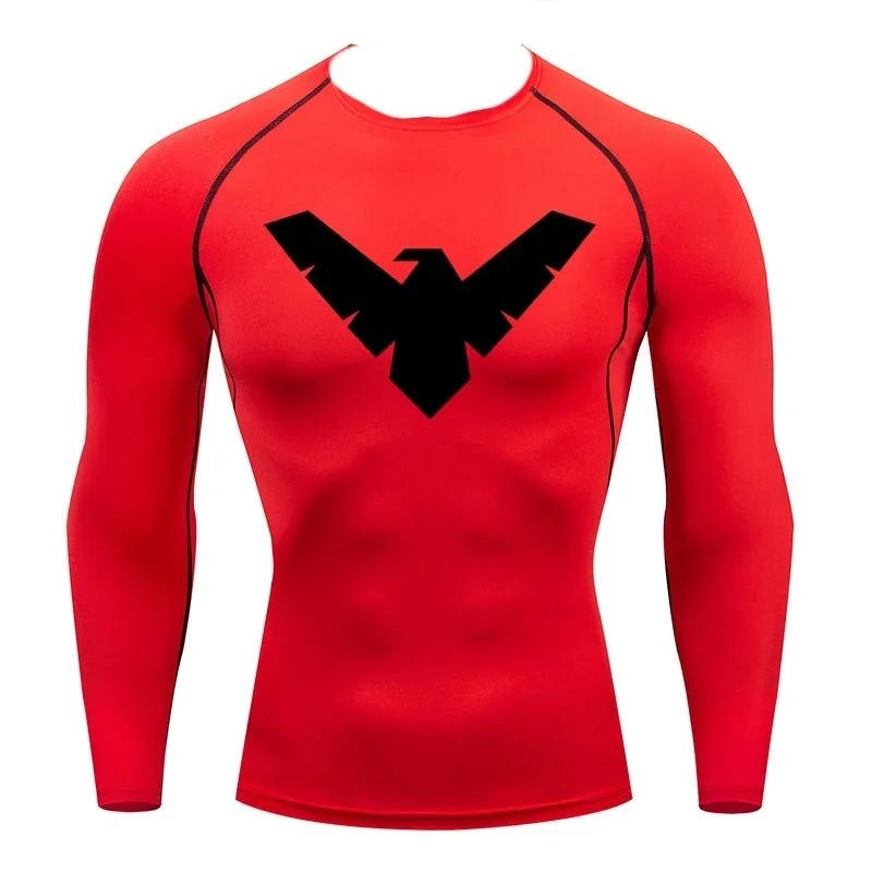 Spring and Autumn Long Sleeve T-shirt Nightwing Leisure Simple Sports Fitness T-shirt Adult Oversized Women Adult Children's Top