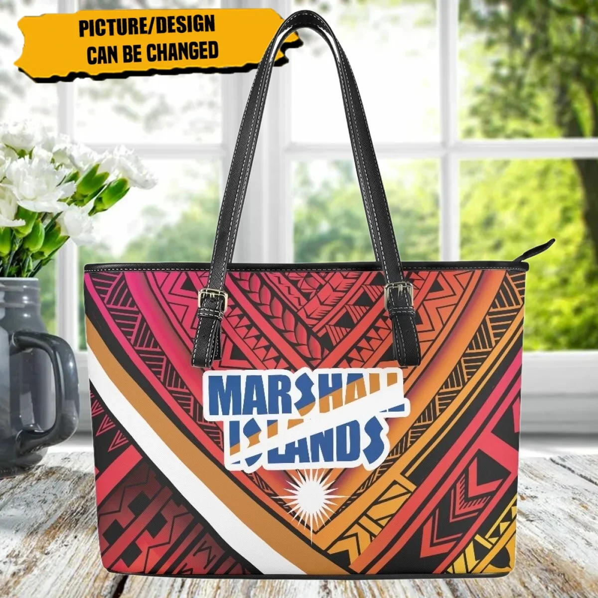 

High Quality Bags for Women Marshall Island Ladies Tote Bag Durable Handle PU Leather Zipper Shoulder Sac De Luxe Femme 2023 New