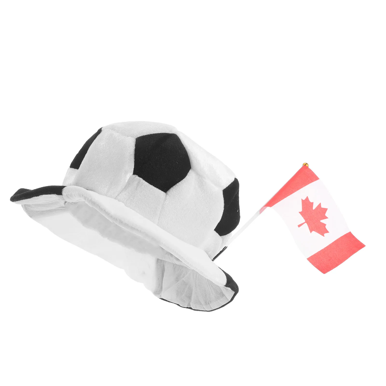 

Funny Canada Flag Soccer Ball Hat Football Costume Headwear for Game Day Carnival Party Sports Fan Novelty Accessories Soccer