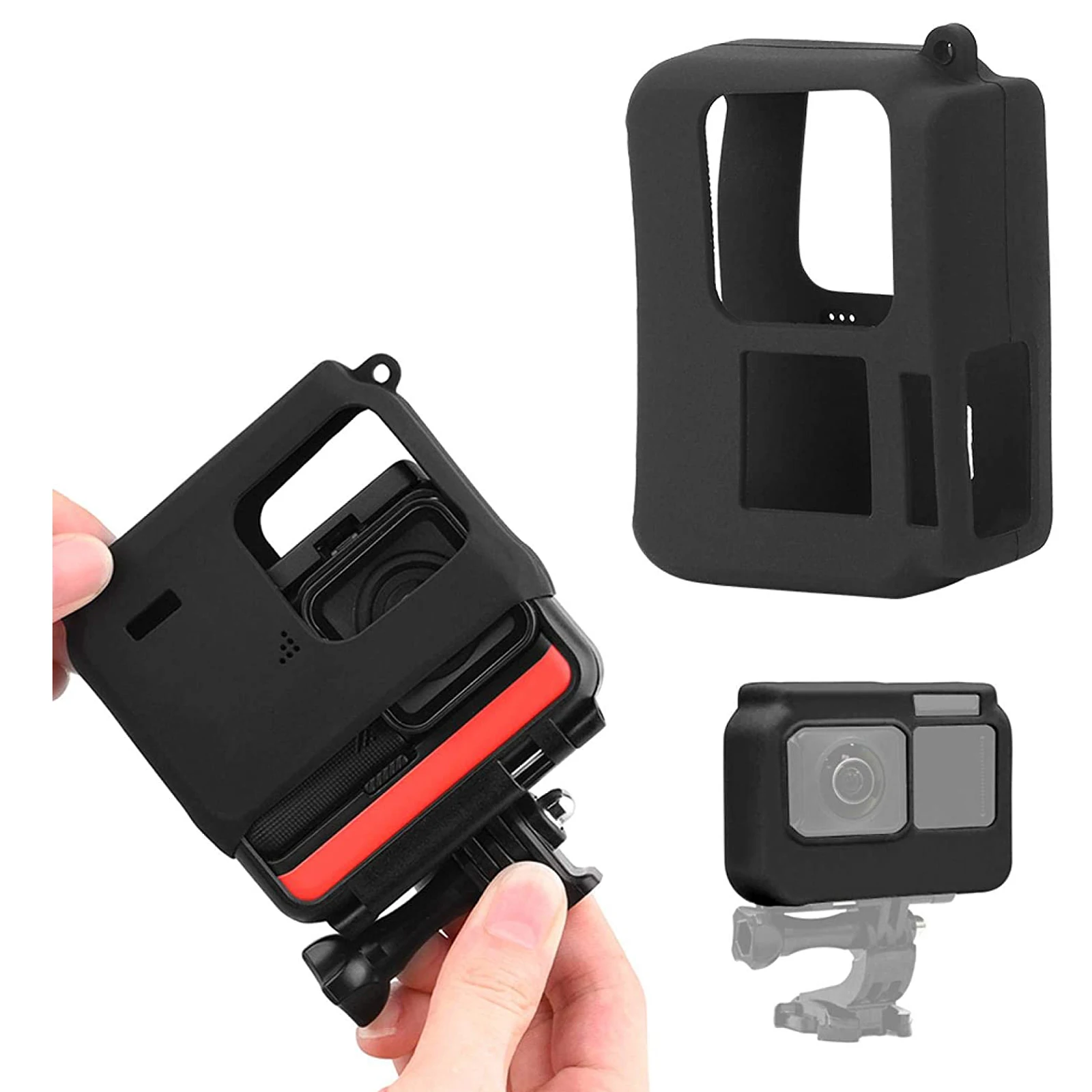 Shockproof Silicone Protective Case Cover with Lens Cover for Insta360 ONE R 4K Camera