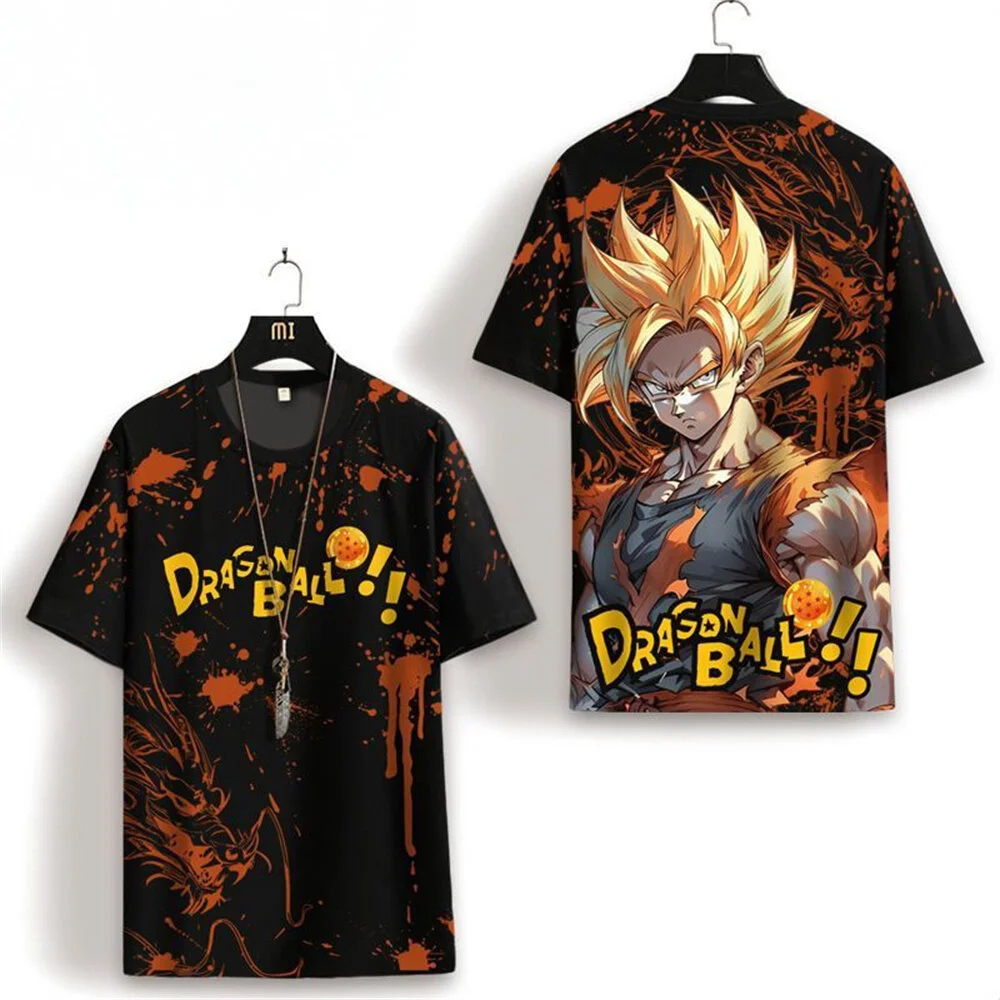 2026 Sommer Dragon Ball Retro Fitness T-Shirt Herren Oversize 3D-Druck Kurzarm Familien-Unisex Kinder-Sportshirt