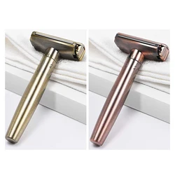 Adjustable Safety Razor Double Edge Shaving Razor With Auxiliary Rolling Axis For Man 10 pcs Blades Inside