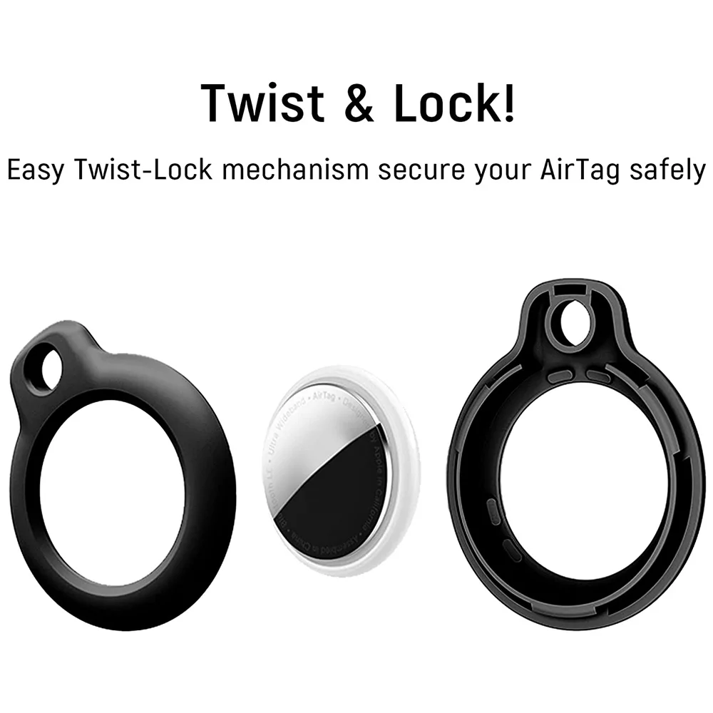 ABEP-4 Pack Silicone Case Compatible with Protective Cover Accessory for AirTags Case, Air Tag Keychain