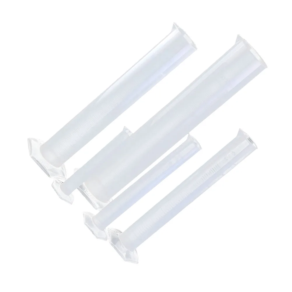 

5pcs Graduated Cylinder Plastic Measuring Cylinder Plastic Wide Rim Hexagonal Base Accurate Test Tube