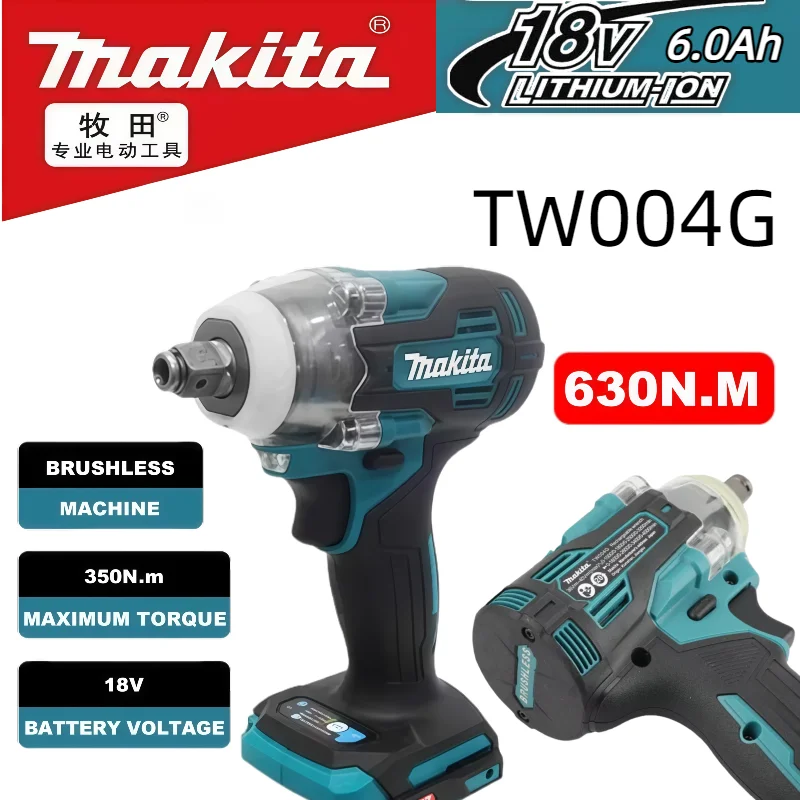 

Бесщеточный шуруповерт Makita TW004G 630Нм, аккумуляторный электрический шуруповерт, перезаряжаемая дрель-шуруповерт, электроинструмент