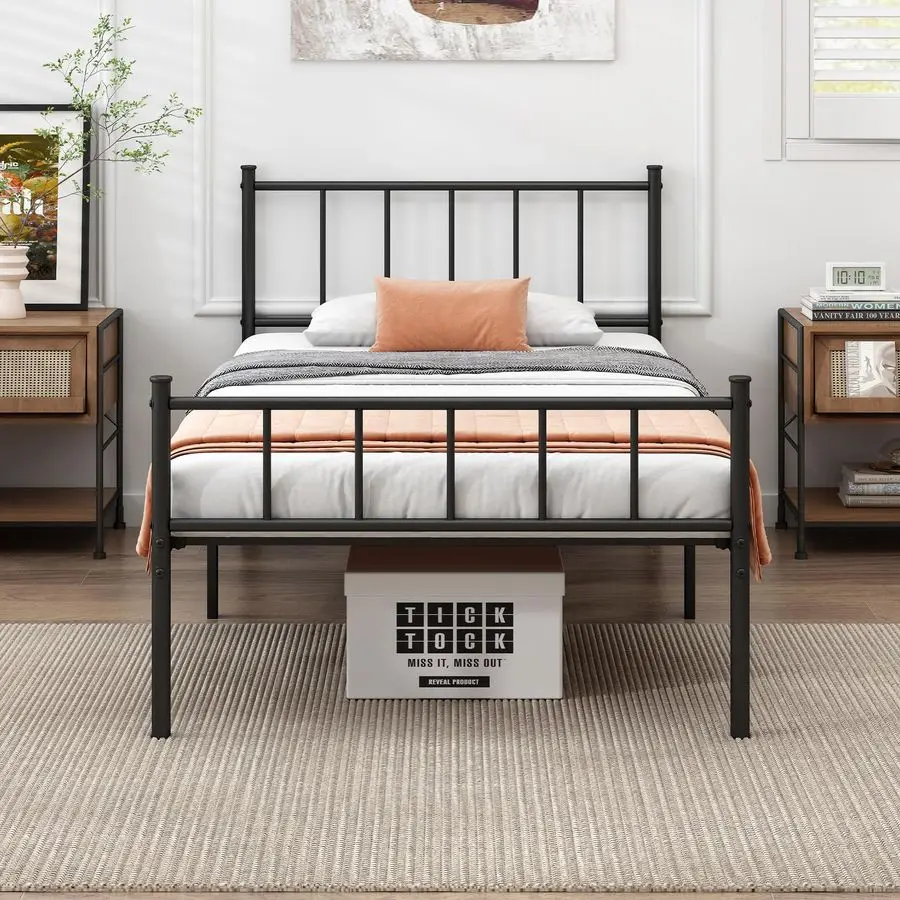 

Bed FrameClassic Metal Platform Bed Frame,Mattress Foundation with Steel Slat Support,Under Foundation Storage,No Box Spring Ne